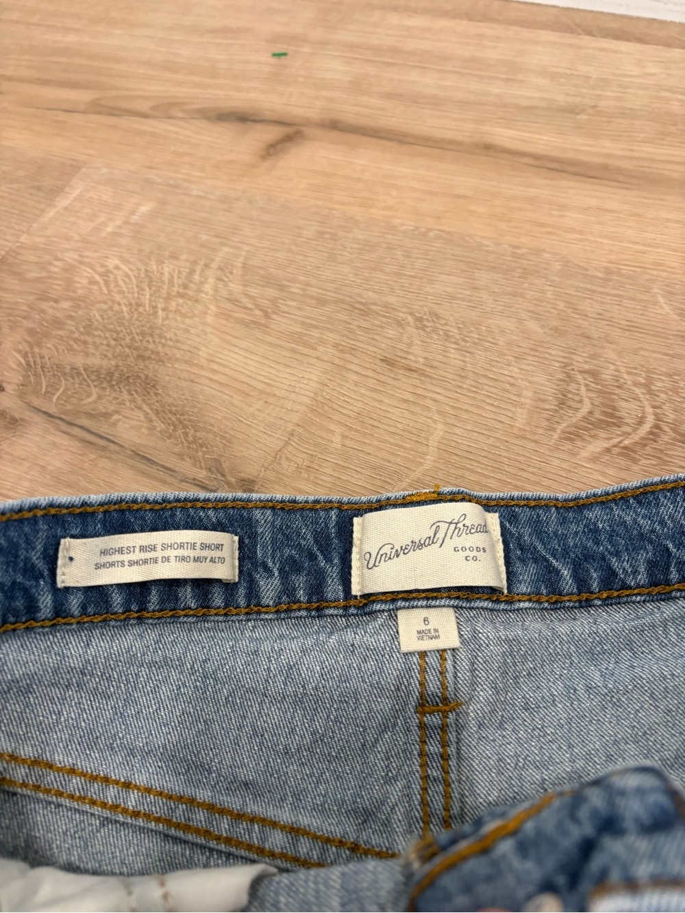 Universal Thread Light Blue High-Rise Distressed Denim Shorts - Picture 2 of 4